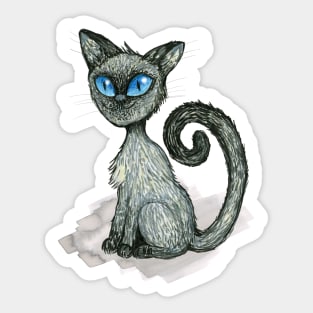 Drawing of a Siamese cat Sticker